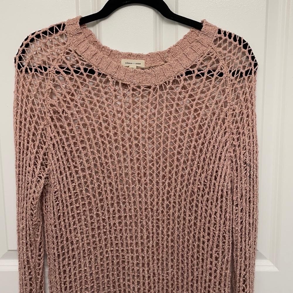 Pink crochet sweater
